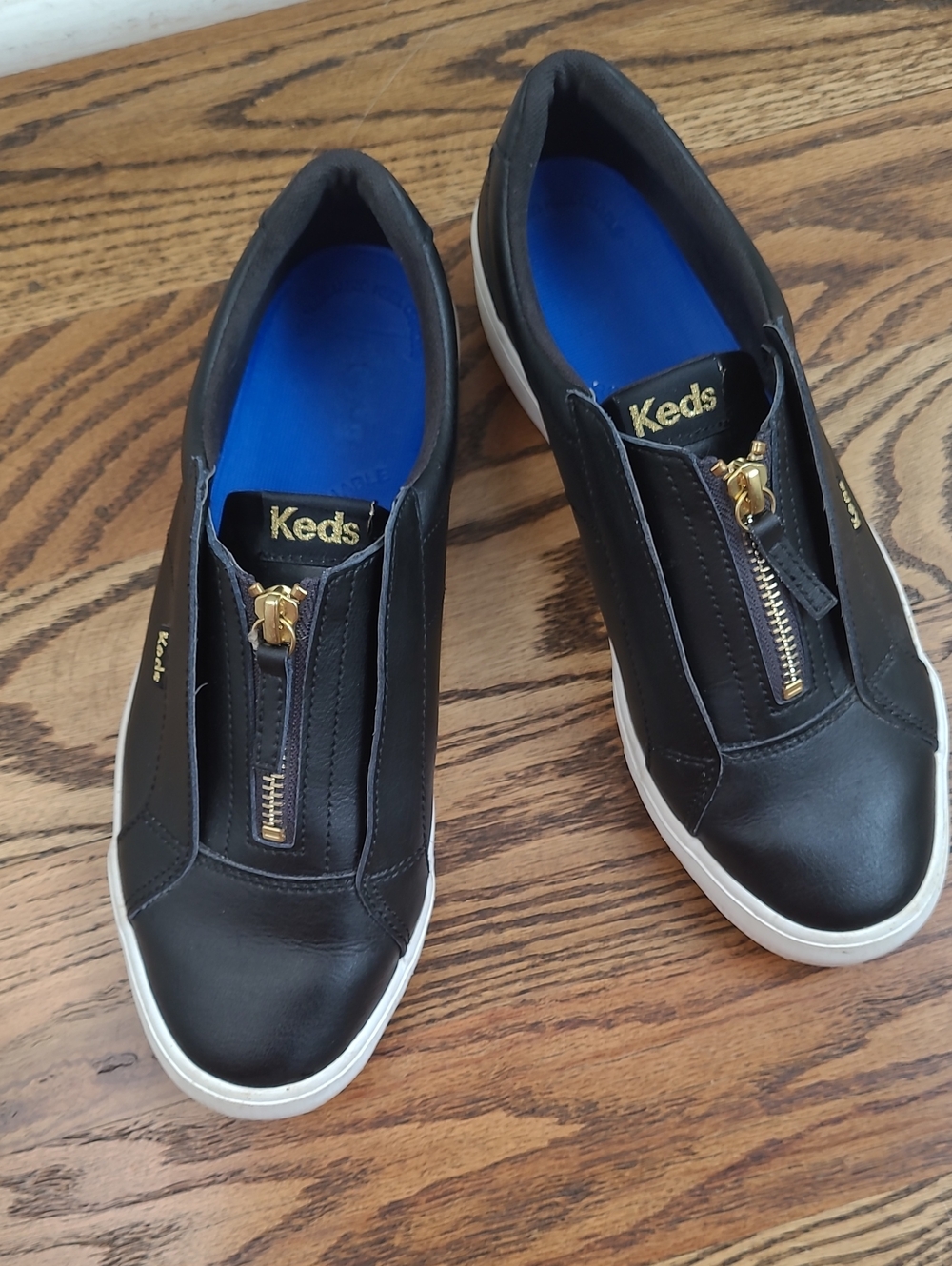 Keds Pursuit Zip Leather Slip-On Zip Sneakers Size 8